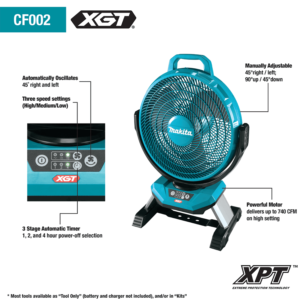 13" 40V Max XGT Cordless/Corded Fan Alt 1 - Image