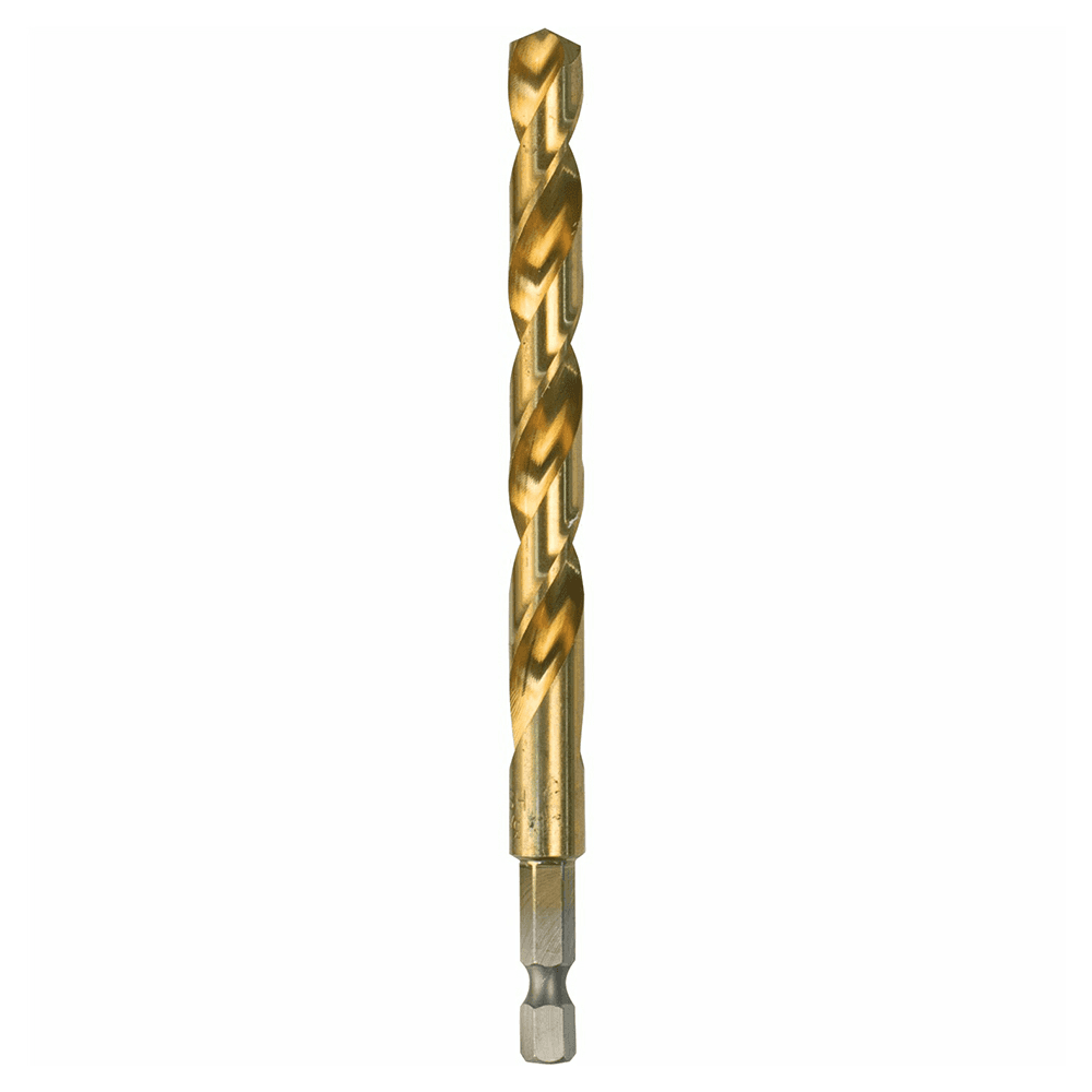 3/8" x 5" Titanium Coated Drill Bit, 1/4" Shank Main - Image