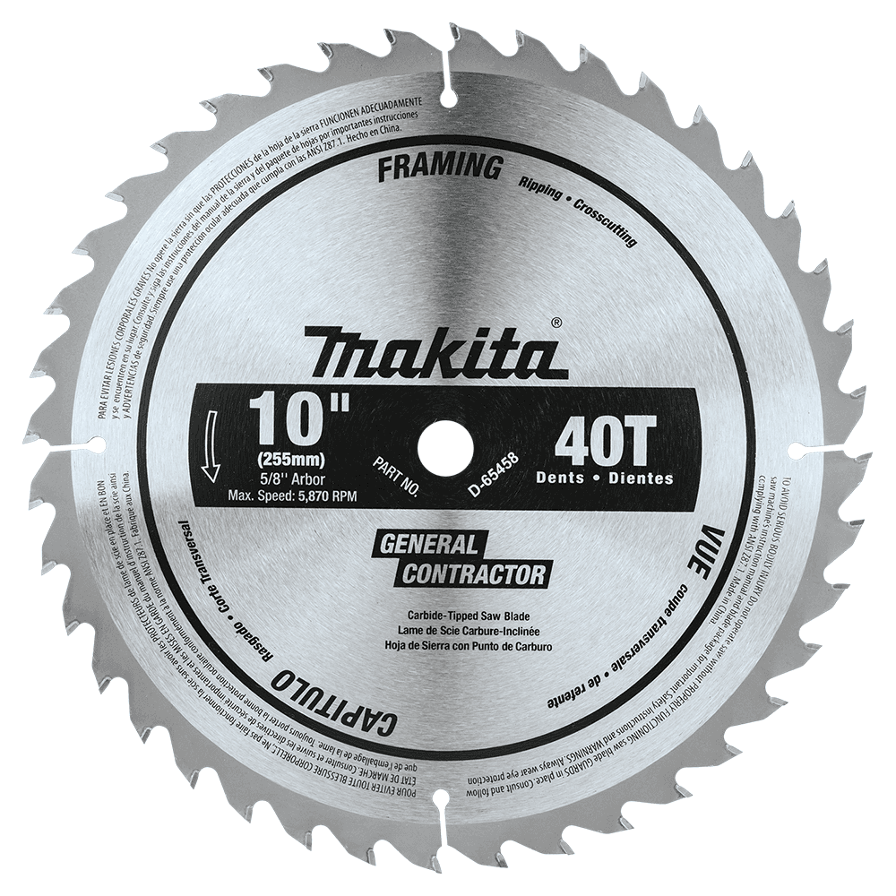 10" x 40 Teeth Polished Miter Saw Blade for General Purpose Main - Image