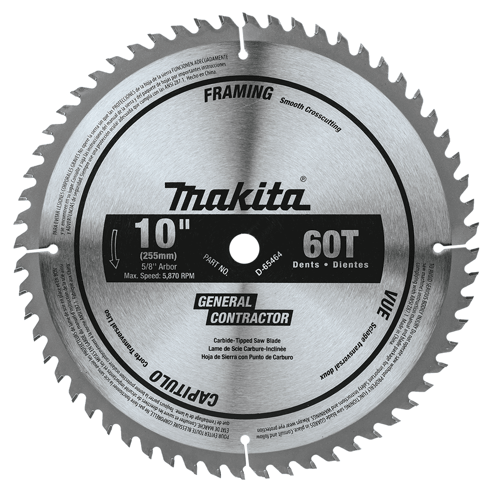 10" x 60 Teeth Micro-Polished Miter Saw Blade for Smooth Crosscutting Main - Image