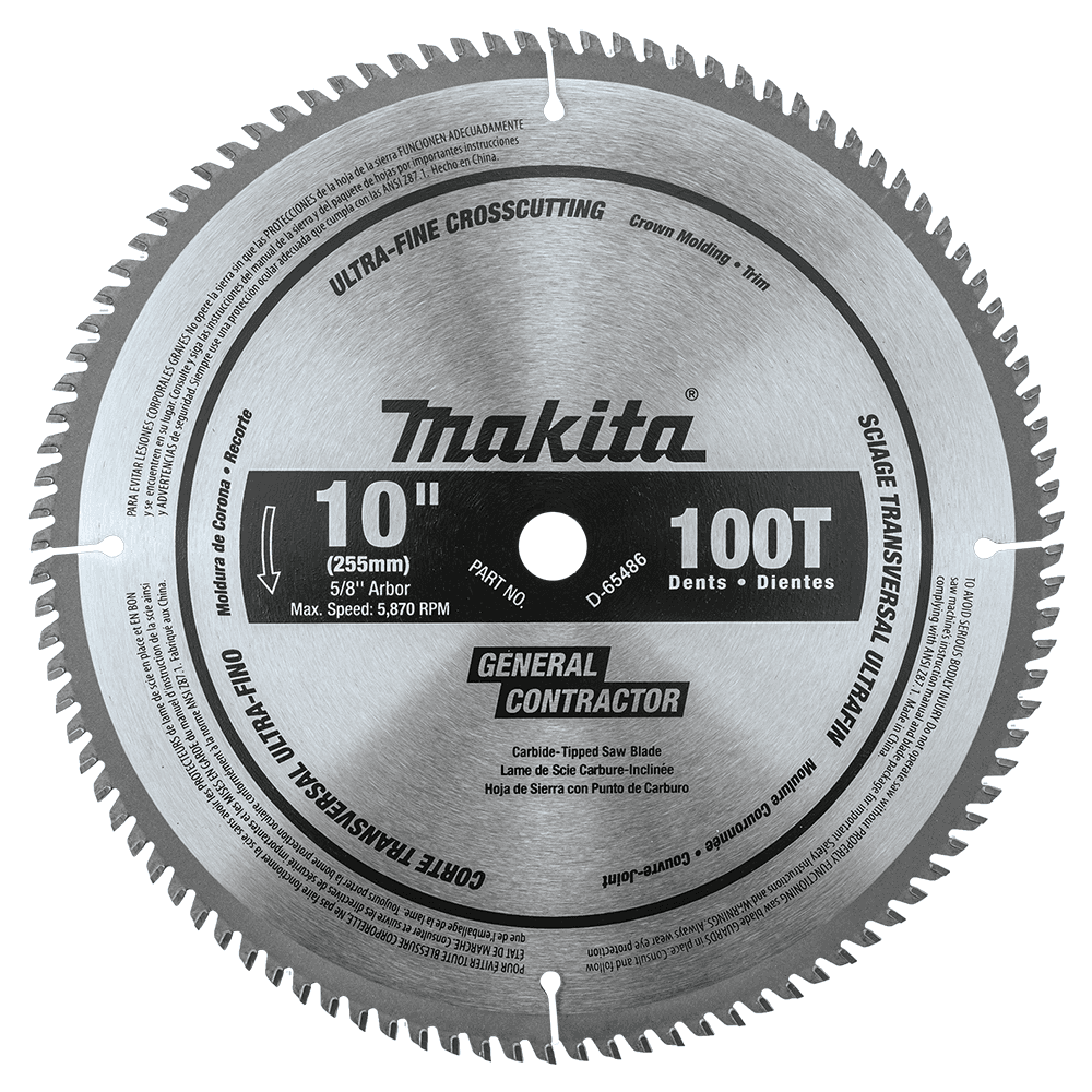 10" x 100 Teeth Polished Miter Saw Blade for Ultra-Fine Crosscutting Main - Image