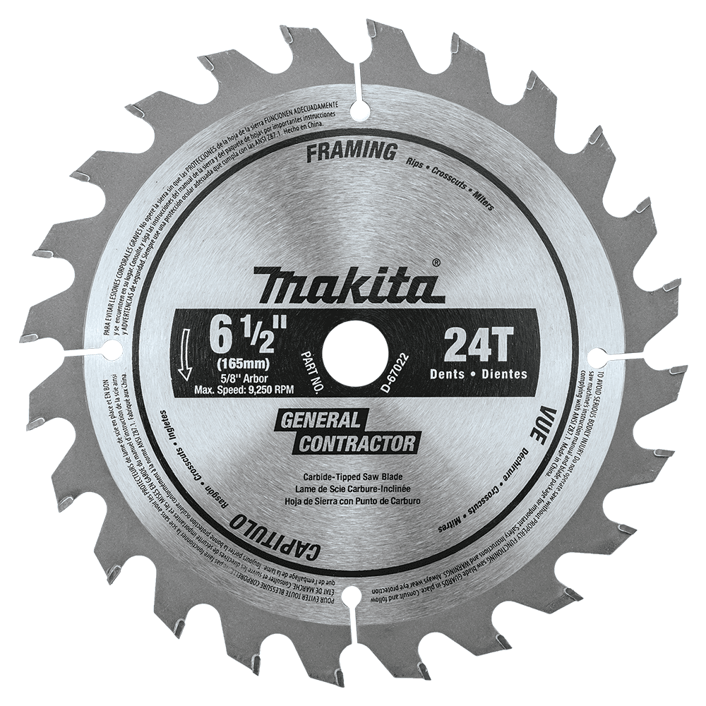 6-1/2" x  24 Teeth Cross-Cut/Rip/Miter General Purpose Circular Saw Blade Main - Image