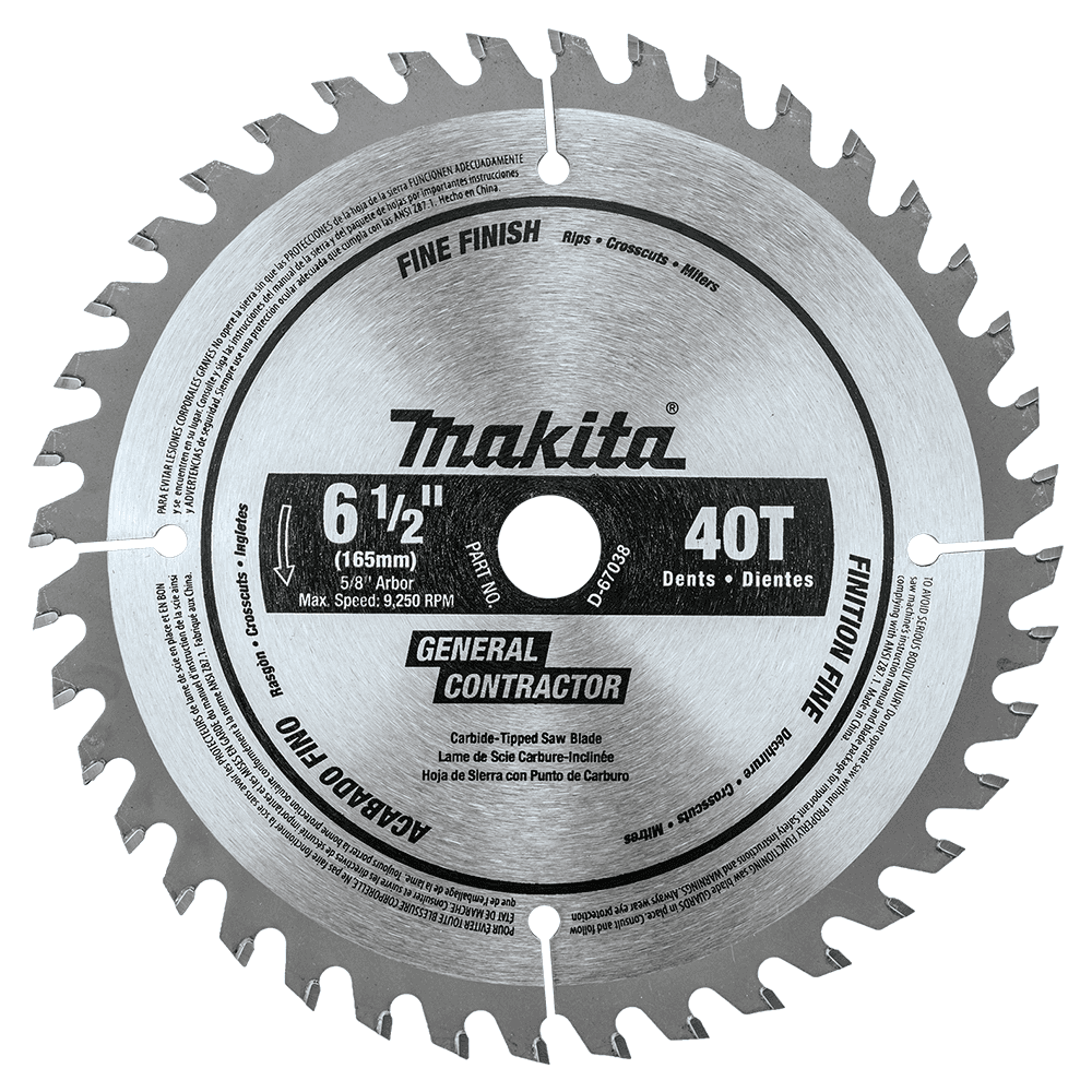 6-1/2" x 40 Teeth Cross-Cut/Rip/Miter Circular Saw Blade Main - Image