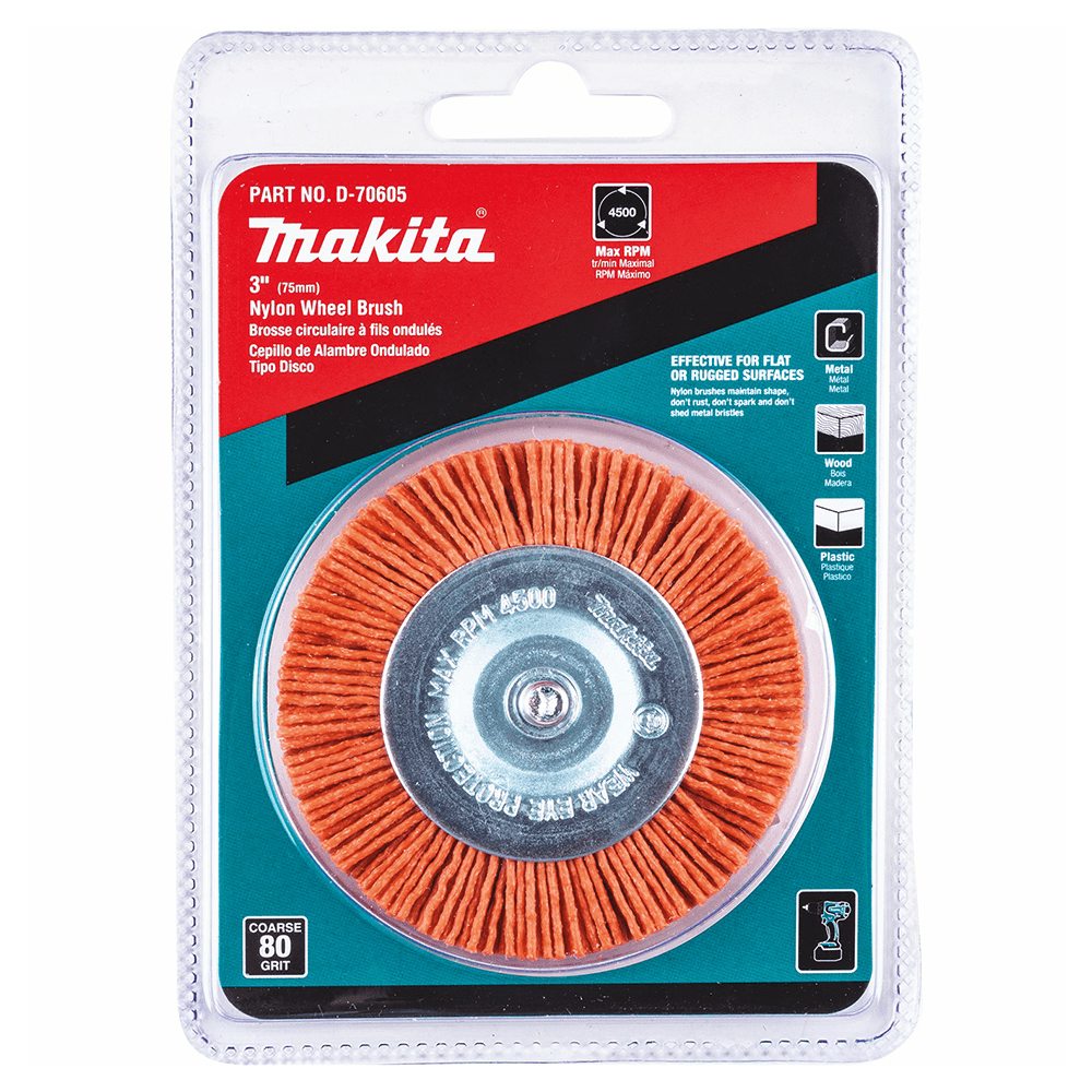 3" 80 Grit Nylon Wheel Brush Alt 1 - Image