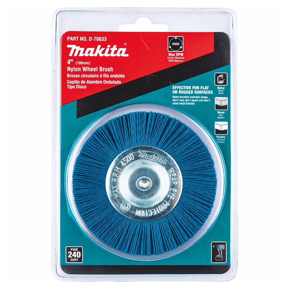 4" 240 Grit Nylon Brush Wheel Alt 1 - Image