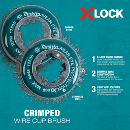 3" X-Lock Stainless Steel Crimped Wire Cup Brush Alt 3 - Image
