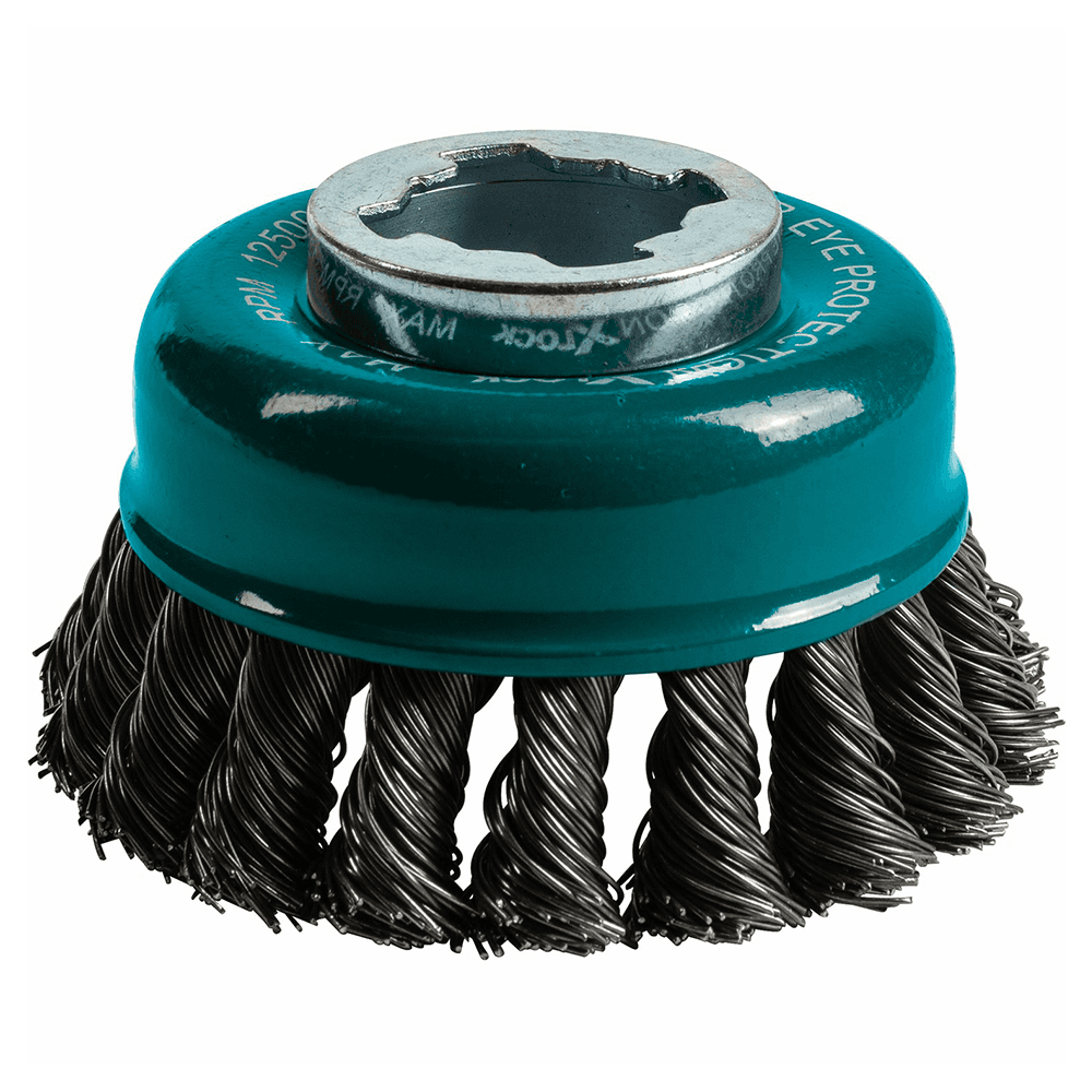 3-1/8" X-Lock Carbon Steel Knot Thin Wire Cup Brush Alt 1 - Image