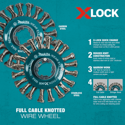4-1/2" X-Lock Carbon Steel Full Cable Knotted Twist Wire Wheel Alt 2 - Image