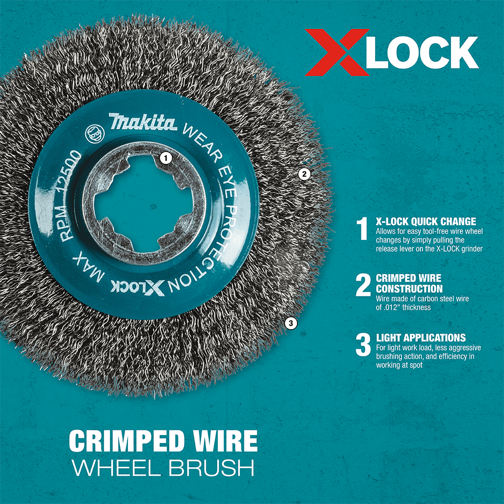 4-1/2" X-Lock Carbon Steel Crimped Wire Wheel Brush Alt 2 - Image