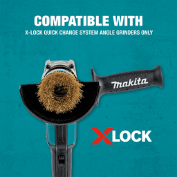 3" X-Lock Brass Coated Carbon Steel Crimped Wire Cup Brush Alt 2 - Image