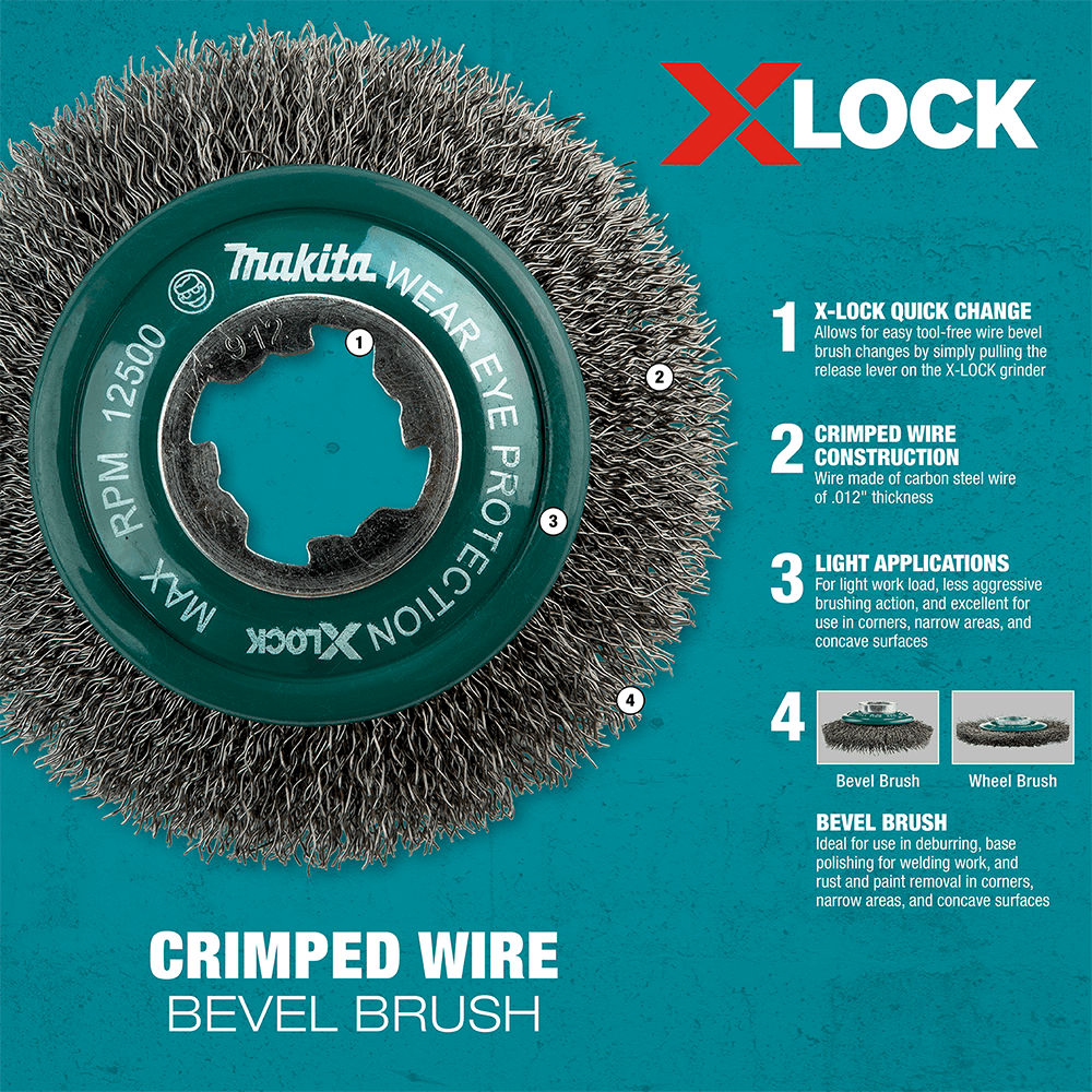 4" X-Lock Carbon Steel Crimped Wire Cup Brush Alt 7 - Image