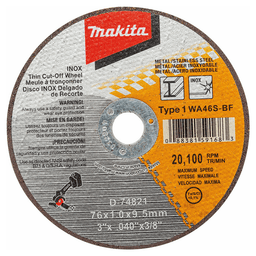 3" Type 1 General Purpose 46 Grit Thin Cut-Off Wheel for Metal/Stainless Steel Cutting (5/Pack) Alt 1 - Image