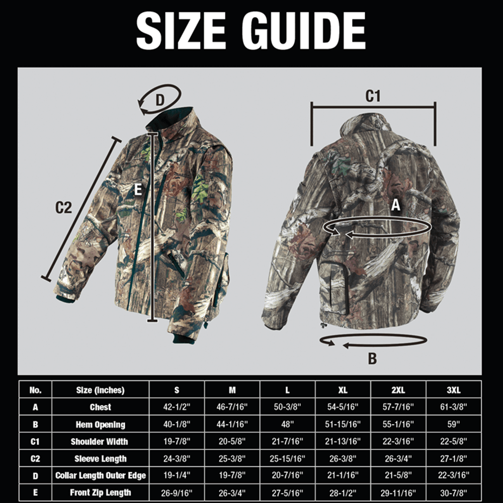 Makita Mossy Oak Heated Jacket Extra Large back view
