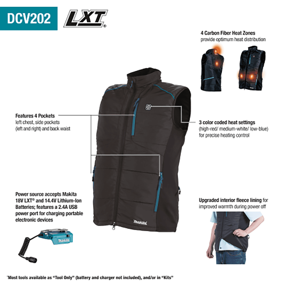 18V LXT Lithium‑Ion L-SizeCordless Heated Vest, Vest Only, Black Alt 1 - Image