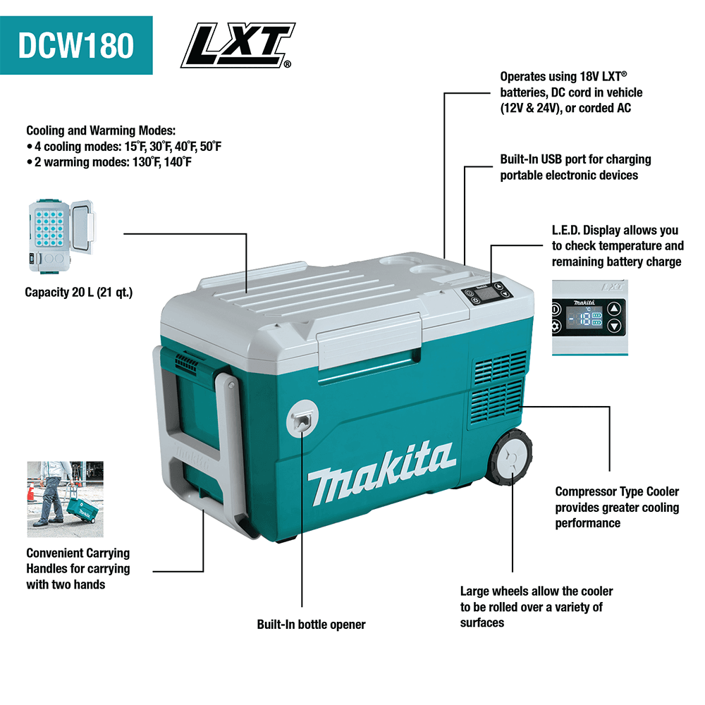 18V X2 LXT Lithium-Ion 12V/24V DC Auto/AC Cooler/Warmer Tool Only Alt 1 - Image