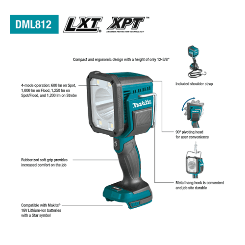 18V LXT Lithium-Ion Cordless L.E.D. Flashlight/Spotlight, Light Only Alt 10 - Image