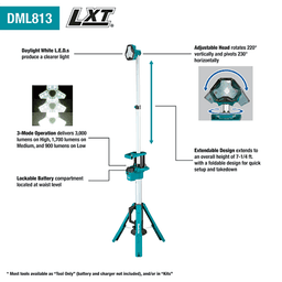 18V LXT Lithium‑Ion Cordless Tower Work Light, Light Only Alt 1 - Image
