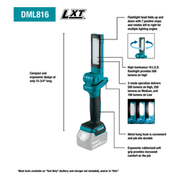18V LXT Lithium-Ion Cordless 18 L.E.D. Flashlight, Flashlight Only Alt 8 - Image