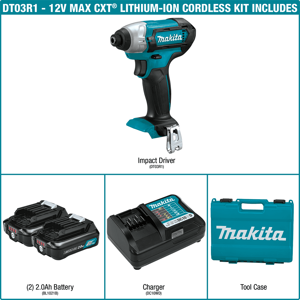 12 V max CXT Lithium-Ion Cordless Impact Driver Kit (2.0 Ah) Alt 11 - Image