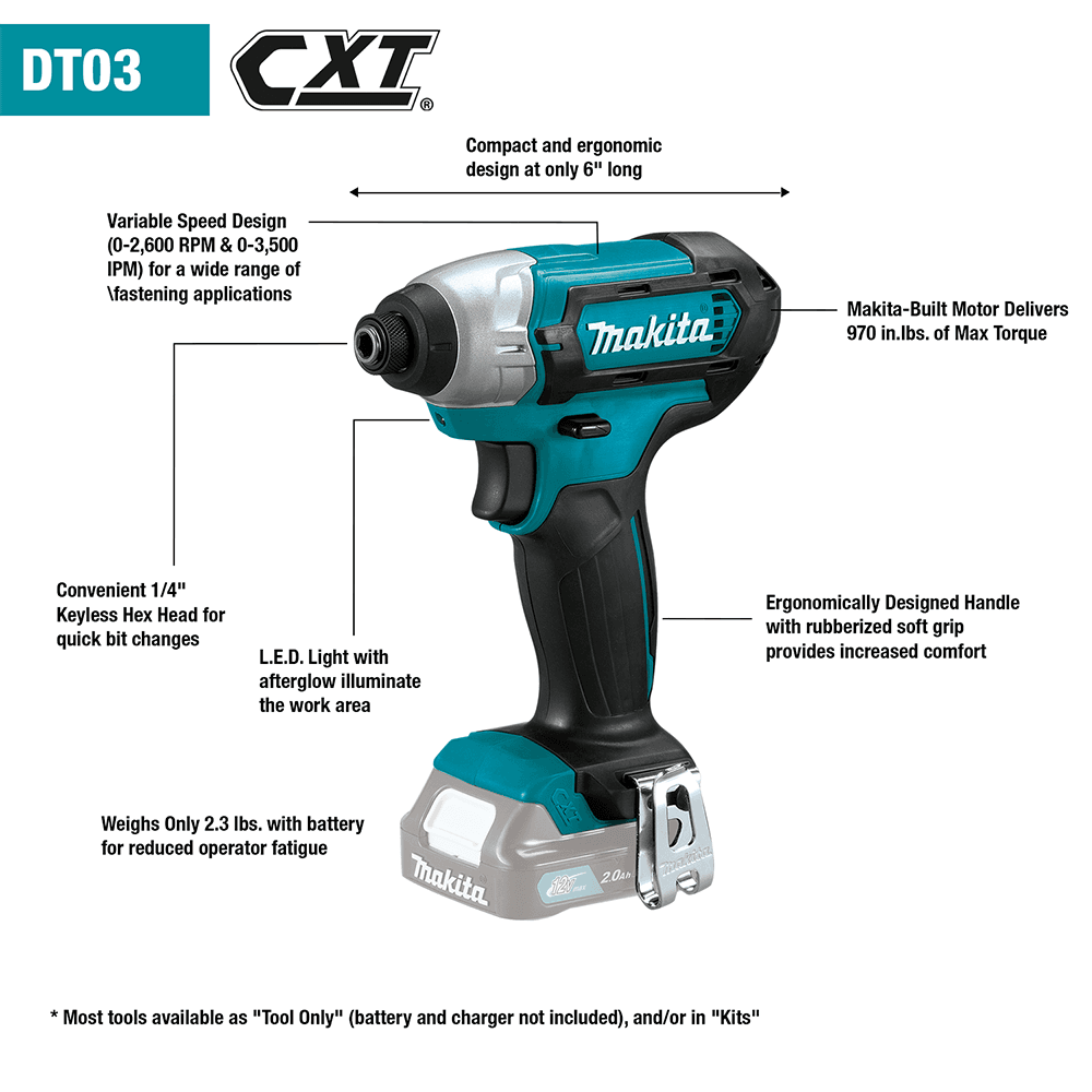 12 V max CXT Lithium-Ion Cordless Impact Driver Tool Only Alt 3 - Image