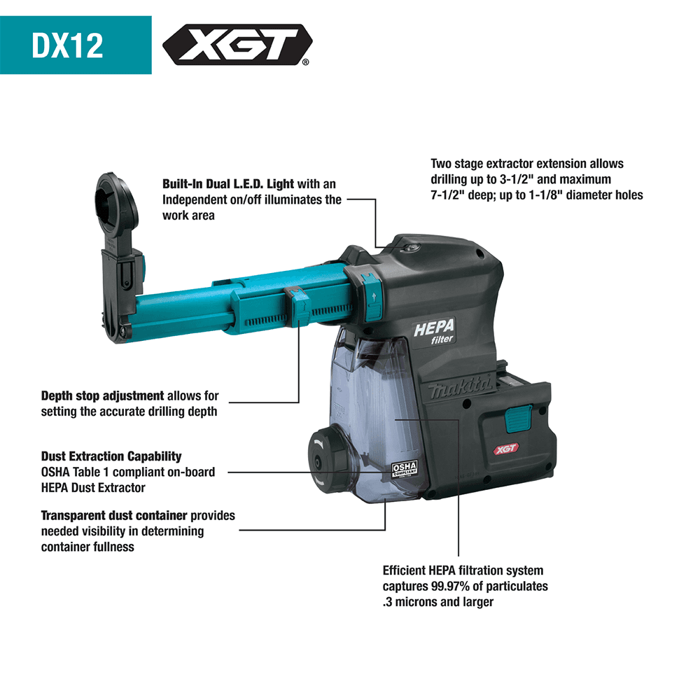 Dust Extractor Attachment with HEPA Filter Cleaning Mechanism for GRH01 Alt 3 - Image