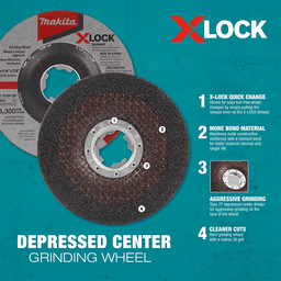 5" X-LOCK Type 27 General Purpose 36 Grit Metal Abrasive Grinding Wheel Alt 1 - Image