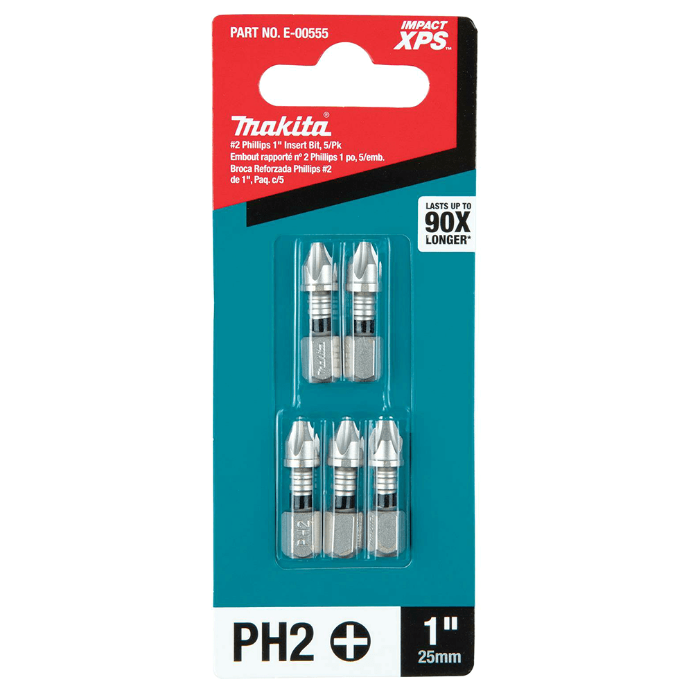 #2 x 1" Impact XPS Phillips Drive Insert Bit, 1/4" Shank (5/Pack) Main - Image