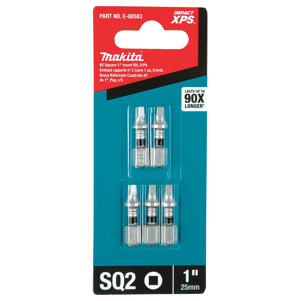 #2 x 1" Impact XPS Square Drive Insert Bit, 1/4" Shank (5/Pack) Alt 2 - Image