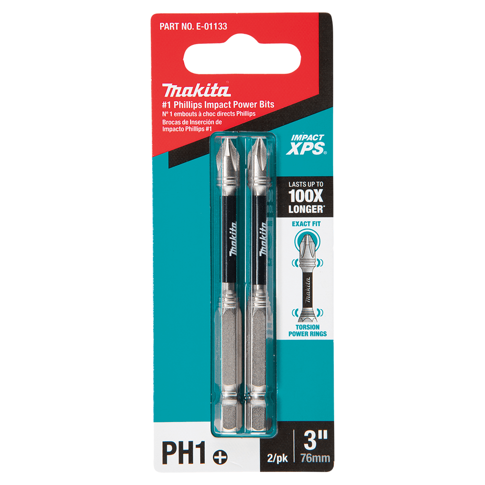#1 x 3" Impact XPS Phillips Drive Power Bit (2/Pack) Alt 1 - Image