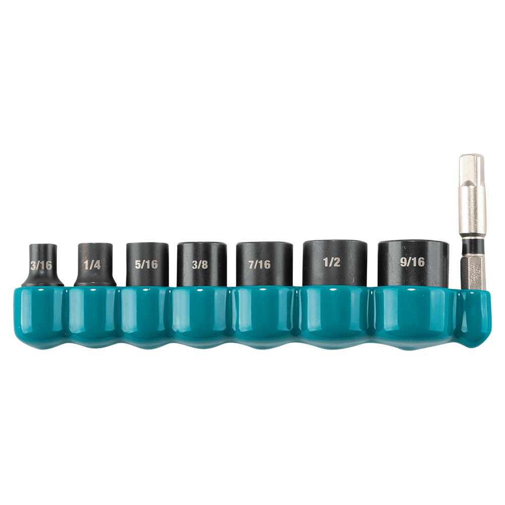 ImpactXPS 1/4 in. Drive 6-Point SAE Impact Socket Set with Standard Socket Adapter (8-Piece)