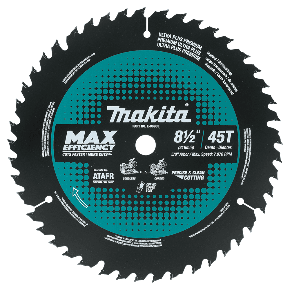 8-1/2" x 45 Teeth Carbide-Tipped Max Efficiency Miter Saw Blade Main - Image