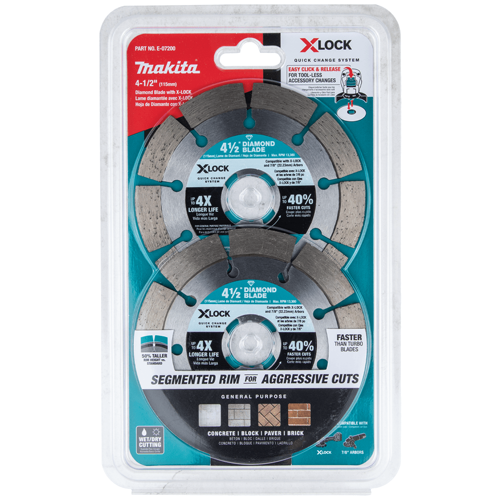 4-1/2" X-Lock Segmented Diamond Blade for Masonry Cutting (2/Pack) Alt 1 - Image