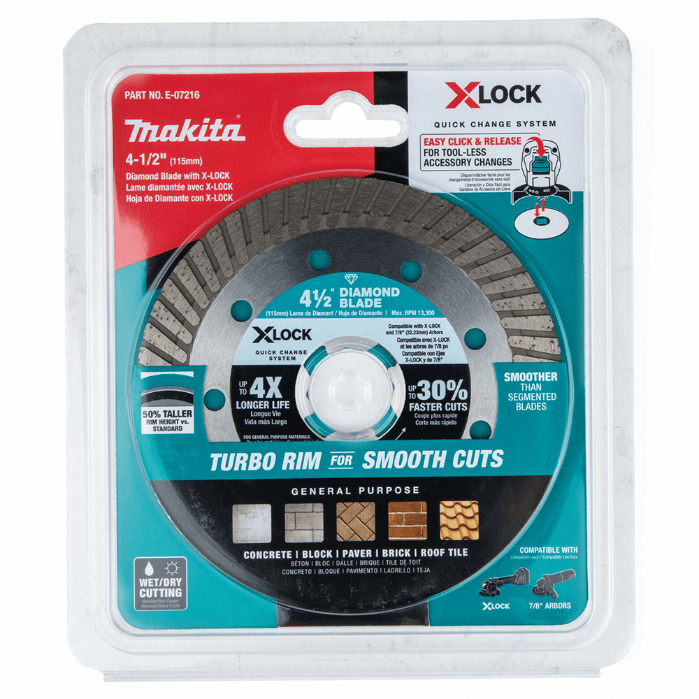 4-1/2" X-Lock Turbo Rim Diamond Blade for Masonry Cutting Alt 1 - Image