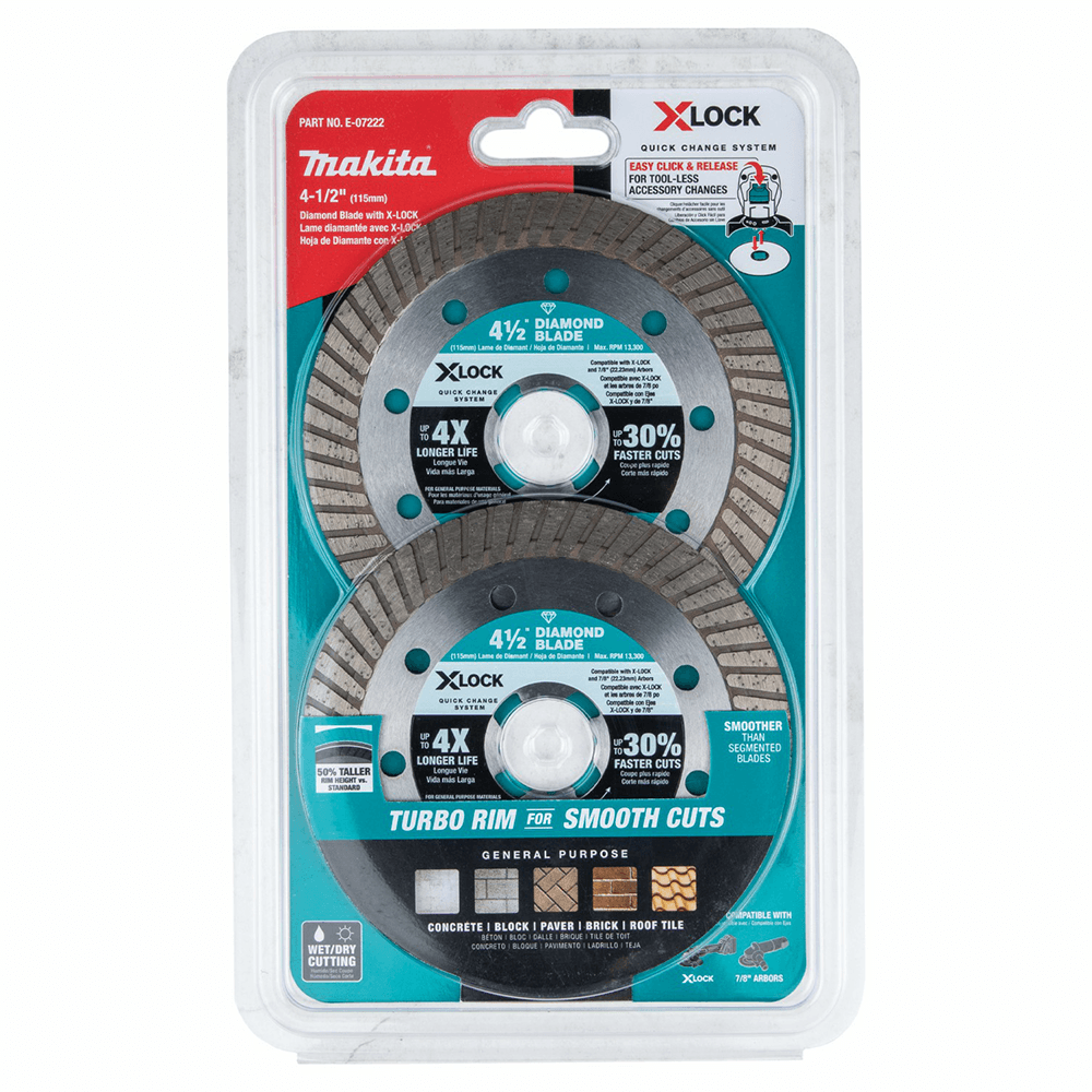 4-1/2" X-Lock Turbo Rim Diamond Blade for Masonry Cutting (2/Pack) Alt 1 - Image
