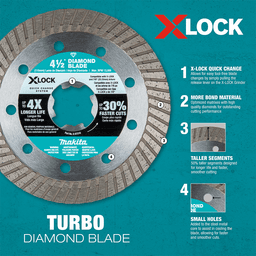 5" X-Lock Turbo Rim Diamond Blade for Masonry Cutting Alt 3 - Image