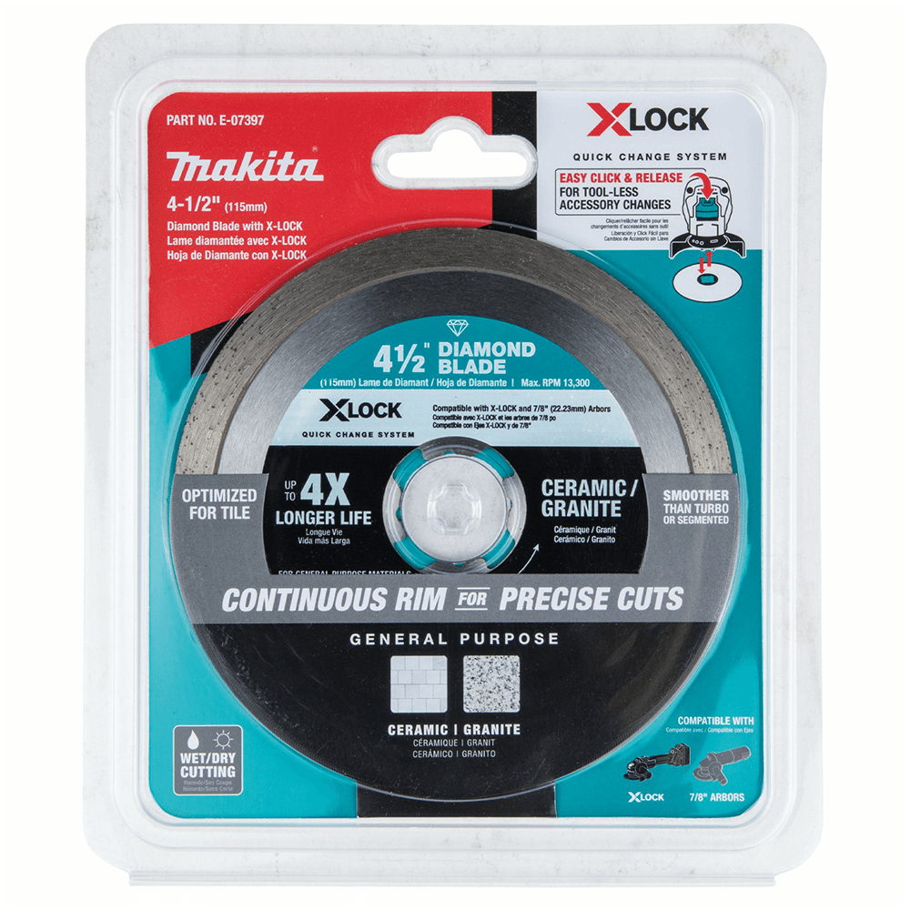 4-1/2" X-Lock Continuous Rim Diamond Blade for Ceramic/Granite Cutting Alt 1 - Image