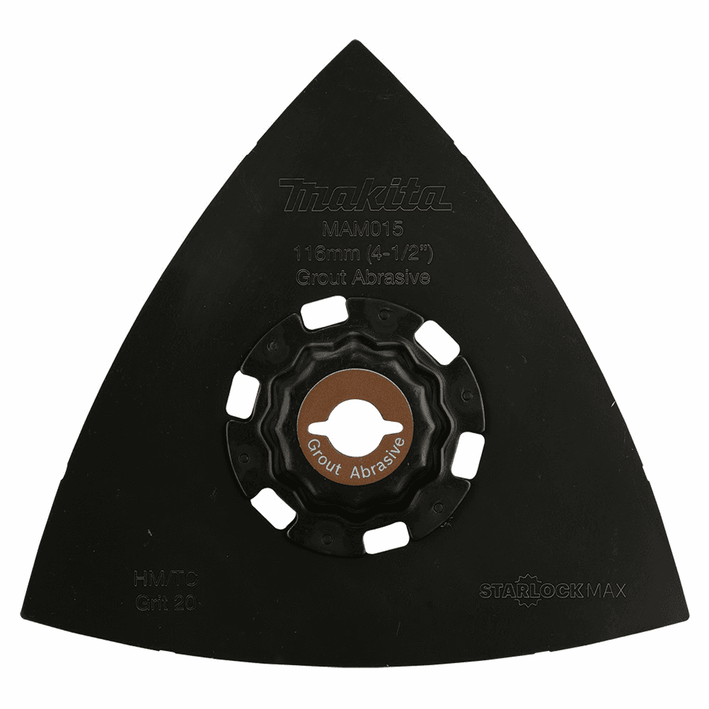 4-1/2" StarlockMax 20 Grit Oscillating Multi-Tool Tungsten Carbide Delta Triangle Sanding Pad Alt 1 - Image