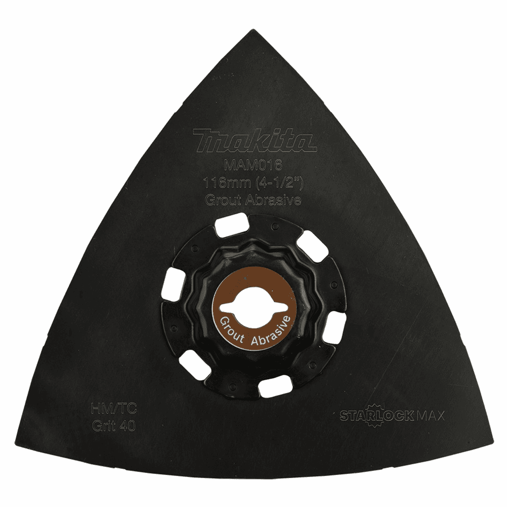 4-1/2" StarlockMax 40 Grit Oscillating Multi-Tool Tungsten Carbide Delta Triangle Sanding Pad Alt 1 - Image