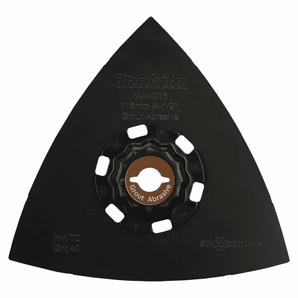 4-1/2" StarlockMax 100 Grit Oscillating Multi-Tool Tungsten Carbide Delta Triangle Sanding Pad Alt 1 - Image