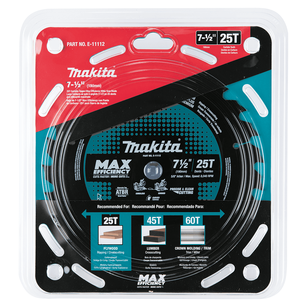 7-1/2" x 25 Teeth Carbide-Tipped Max Efficiency Miter Saw Blade Alt 1 - Image
