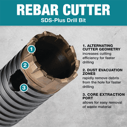 3/8" x 8" SDS-Plus Rebar Cutter Drill Bit Alt 5 - Image