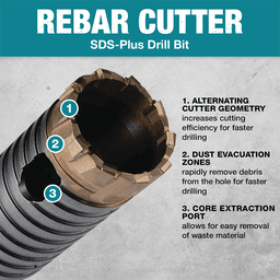 3/4" x 4" Rebar Cutter Drill Bit Head Only Alt 9 - Image