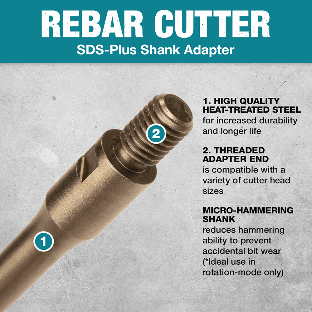 9" SDS‑Plus Rebar Cutter Shank Adapter Alt 6 - Image