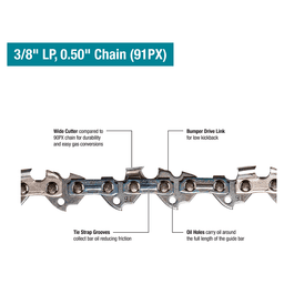 10" Low Kickback Saw Chain with 3/8" Pitch, .050" Gauge Alt 1 - Image