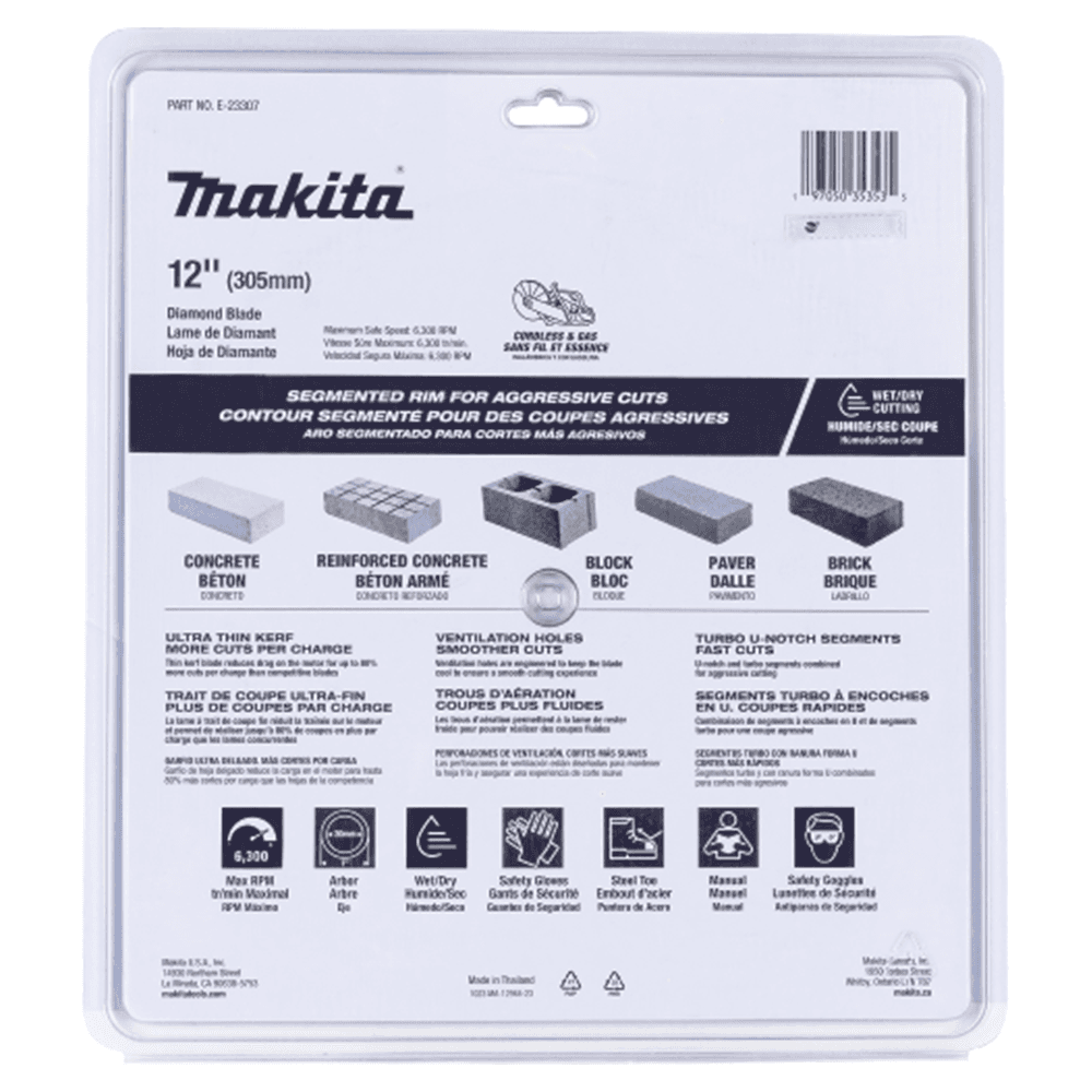 12" Segmented General Purpose Thin Kerf Diamond Blade Alt 9 - Image
