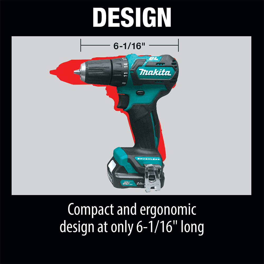12 V max CXT Lithium-Ion Brushless Cordless 3/8" Driver-Drill Kit (2.0 Ah) Alt 9 - Image