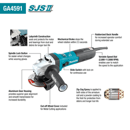 4-1/2" SJS II High-Power Angle Grinder with Brake Alt 1 - Image