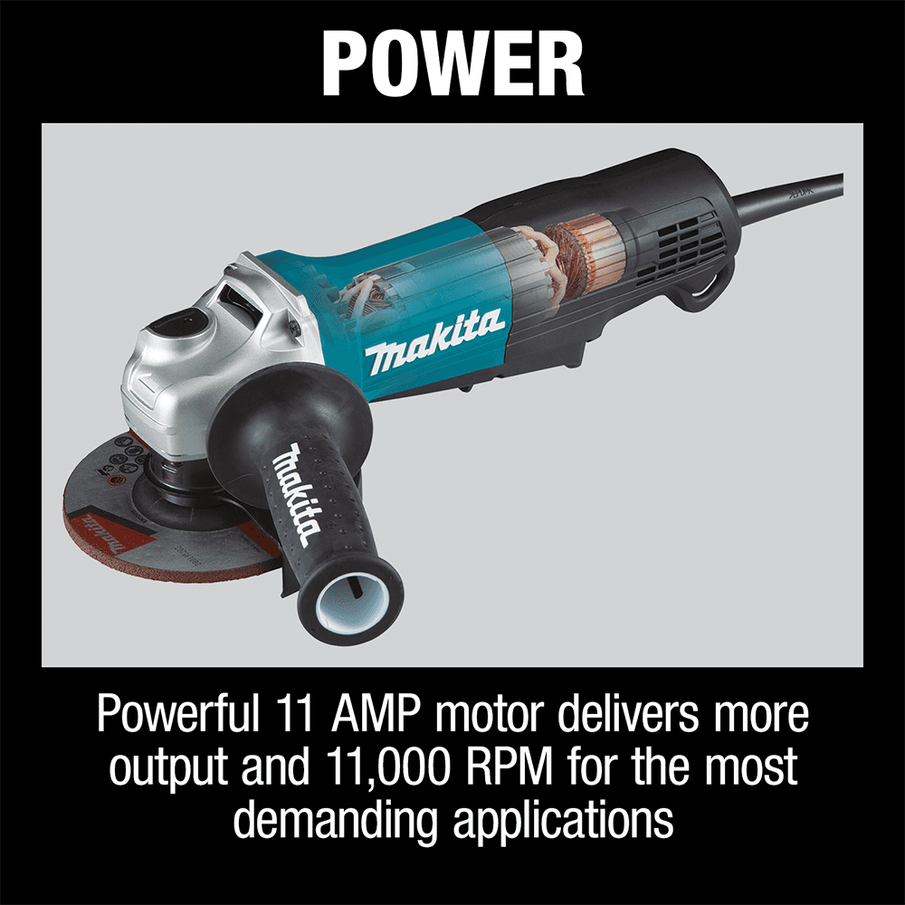 4-1/2" - 5" Angle Grinder with AC/DC Paddle Switch Alt 15 - Image
