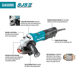 5" SJS II High-Power Angle Grinder/Paddle/Switch Alt 1 - Image