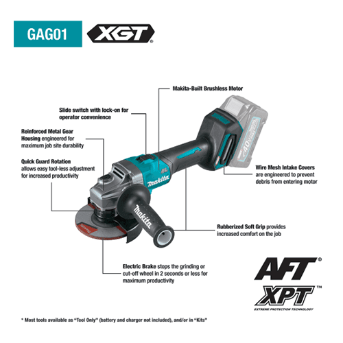 4-1/2" x 5" 40V max XGT Brushless Cordless Angle Grinder with Electric Brake Tool Only Alt 4 - Image